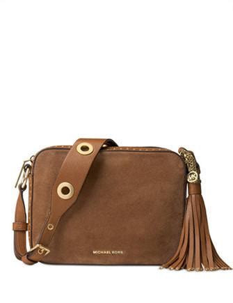 michael michael kors brooklyn suede large camera bag|mk Brooklyn large leather satchel.